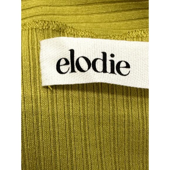 Elodie Cardigan Sweater Tie-Front Ribbed Cropped Length Mustard Yellow W L NWT - Picture 8 of 10
